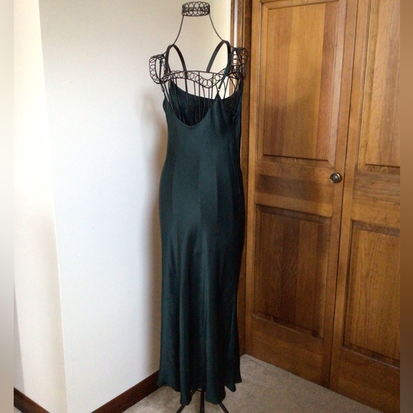Zara NWOTS dark green maxi slip dress size XS - Picture 4 of 7